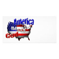 God bless America Photo Card