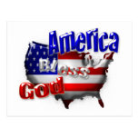 God Bless America Postcard