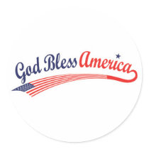 God Bless America Round Sticker