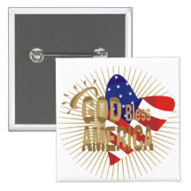 God Bless America Tshirts and Gifts Button