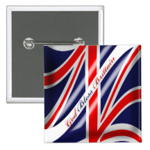 God Bless Brittain Union Jack Brittish Flag Button