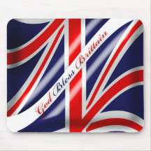God Bless Brittain Union Jack Brittish Flag Mousep Mouse Pads