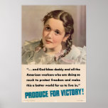 God Bless Daddy Produce For Victory Print