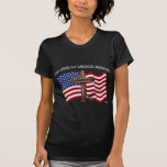 GOD BLESS MY MILITARY HUSBAND rugged cross US flag Tee Shirt