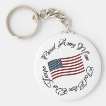 God Bless Our Troops, Proud Army Mom Keychain