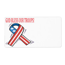 God Bless Our Troops Shipping Labels