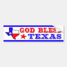 God Bless Texas Bumper Sticker