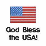 God Bless the USA. American Flag Golf Shirt embroidered shirts