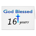 God Blessed 16 years birthday gift Cards