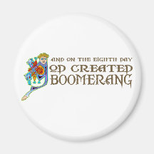 God Created Boomerang Fridge Magnets