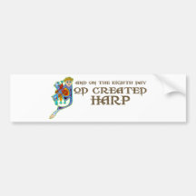 God Created Harp Bumper Stickers