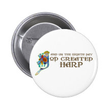 God Created Harp Buttons