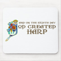 God Created Harp Mouse Mats