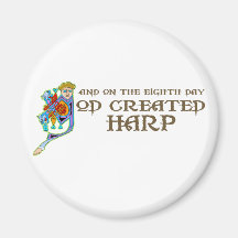 God Created Harp Refrigerator Magnets