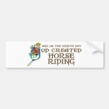 God Created Horse Riding Bumper Sticker