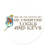 God Created Locks and Keys Round Sticker