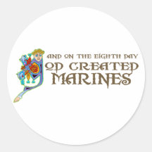 God Created Marines Stickers