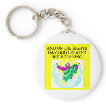 god created role playing keychain