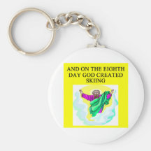 god created skiing keychain