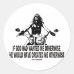 God Don't Hate Women Bikers Round Sticker