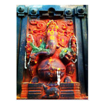 God Ganesha statue Post Card