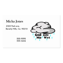 God Gets Me Wet Business Card Template