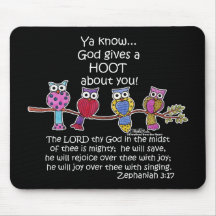 God Gives a Hoot Owls Mouse Pad