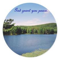 God Grant You Peace!  Quabbin, Massachusetts. Round Stickers