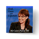 God, , Guns, and, Lipstick, McCain-Pal... Buttons
