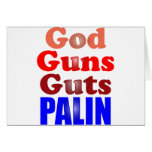 God Guns Guts Palin Greeting Cards