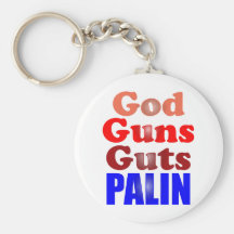 God Guns Guts Palin Keychain