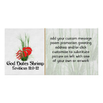 God Hates Shrimp Personalized Photo Card