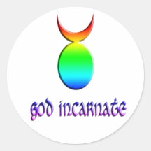 god incarnate rainbow round stickers