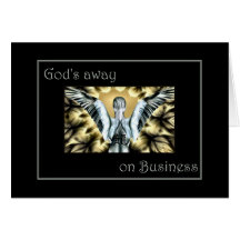 God is Away on Business  Card