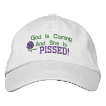 God Is Coming Embroidered Hat