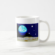 God is everywhere, earth and stars mugs
