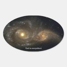 God is everywhere - Interacting Galaxies sticker