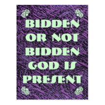 God is present postcard