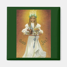 God Jul!  A Swedish Merry Christmas Fridge Magnet
