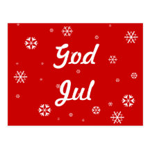 God Jul Snowflakes Postcards