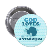 God Loves Antarctica Button