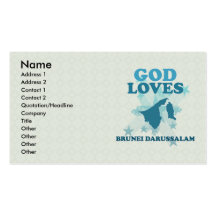 God Loves Brunei Darussalam Business Card Templates