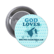 God Loves Brunei Darussalam Pin