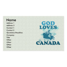 God Loves Canada Business Card Template
