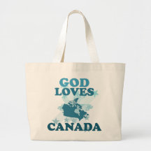God Loves Canada Canvas Bags