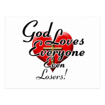 God Loves Losers! Postcards