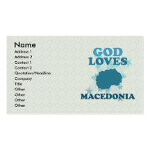 God Loves Macedonia Business Card Template