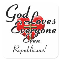 God Loves Republicans! Square Stickers