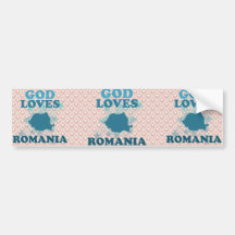 God Loves Romania Bumper Stickers