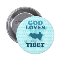 God Loves Tibet Pinback Button
